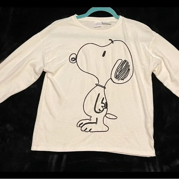 Zara Snoopy Peanuts Graphic Tee Cartooncore Y2K Nostalgia Collab Sz 13-14 - Picture 1 of 7